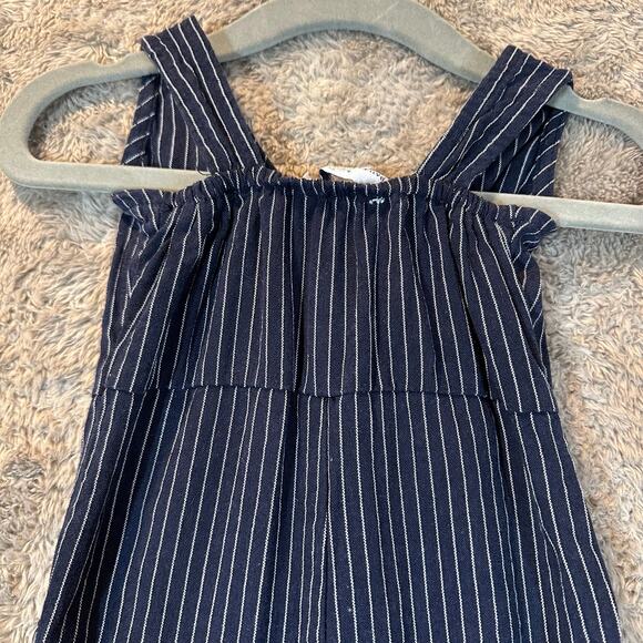 Baileys Blossoms 3-6 Months Baby Girl Blue White Stripe Romper Overalls Jumpsuit - Picture 5 of 9